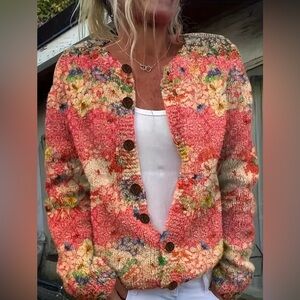 New/Sealed Colorful Cardigan Sweater For Fall -
SZ-XL